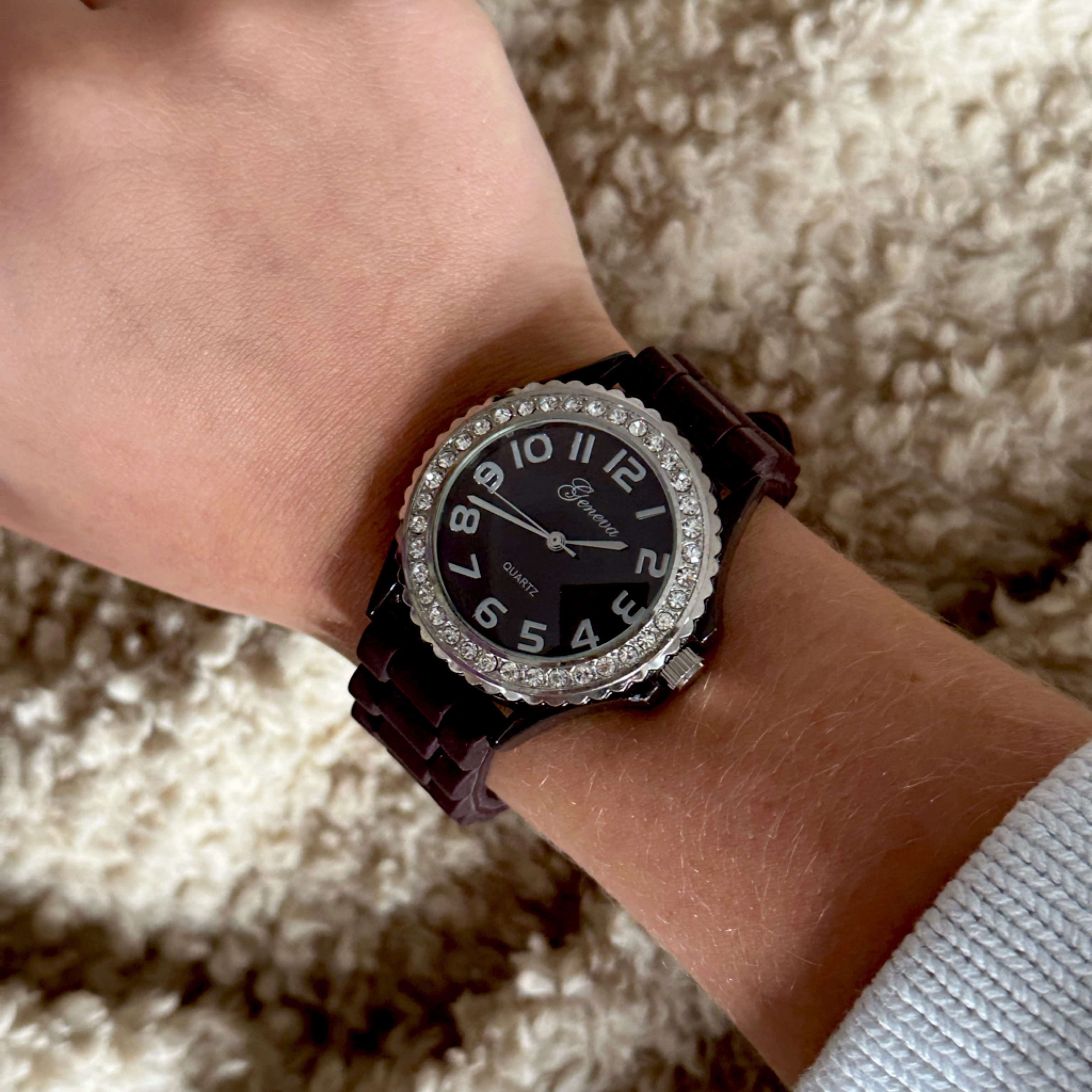 Vintage Burgundy Rhinestone Watch